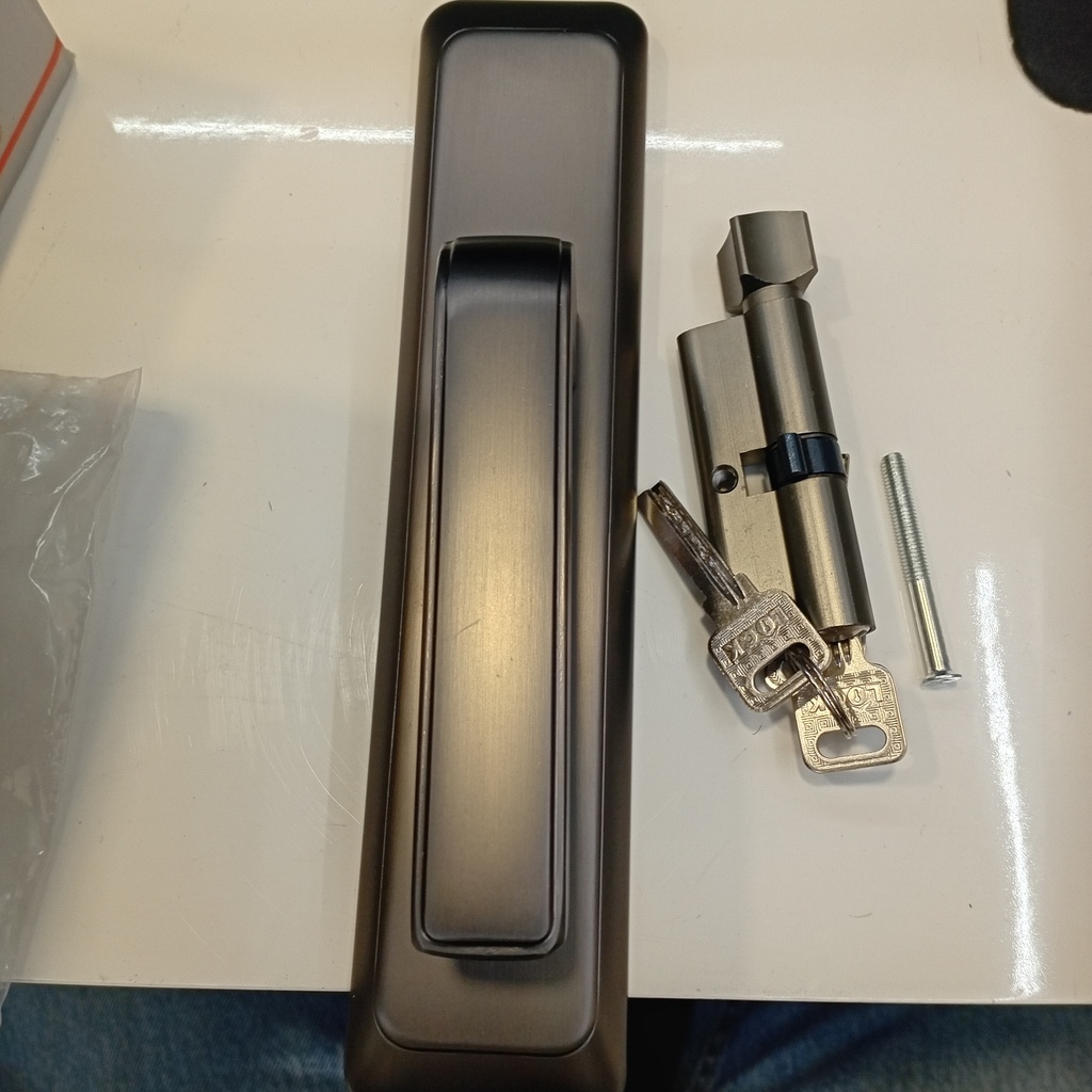 Door Handle With Lock, TA317-112#, GREY