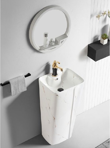 Bathroom Basin with Stand and Mirror - 406