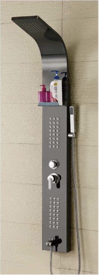 Shower Panel - GF01A 1580×200×65mm, Black Titanium SUS304