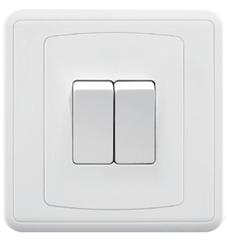 EliteElegance-Plate Switch FC303 - 2 Gang 1 Way, White
