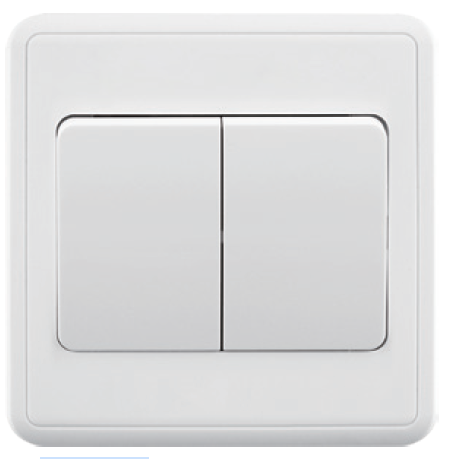 EliteElegance-Plate Switch FC303W - 2 Gang 1 Way (Big Button), White 