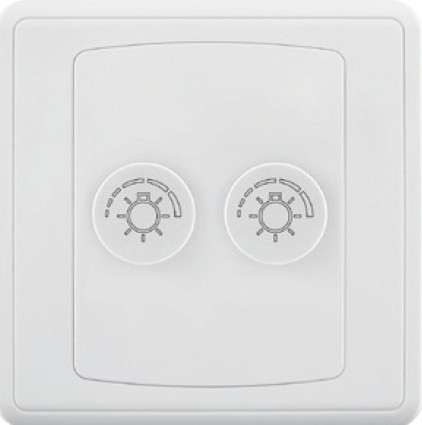 EliteElegance-Dimmer Switch FC353 - 2 Gang 250W, White 