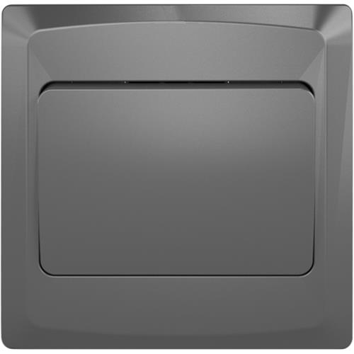 EliteElegance-Plate Switch FC301WSH - 1 Gang 2 Way (Wide Button), Grey