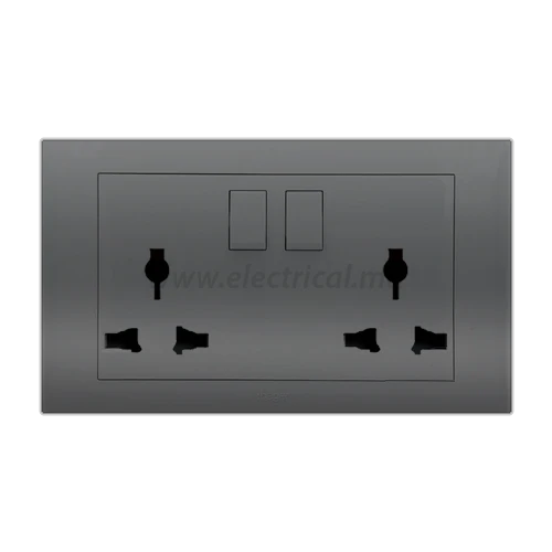 EliteElegance-Switched Multi - Socket 13A FC406MSH - 2 Gang, Grey 