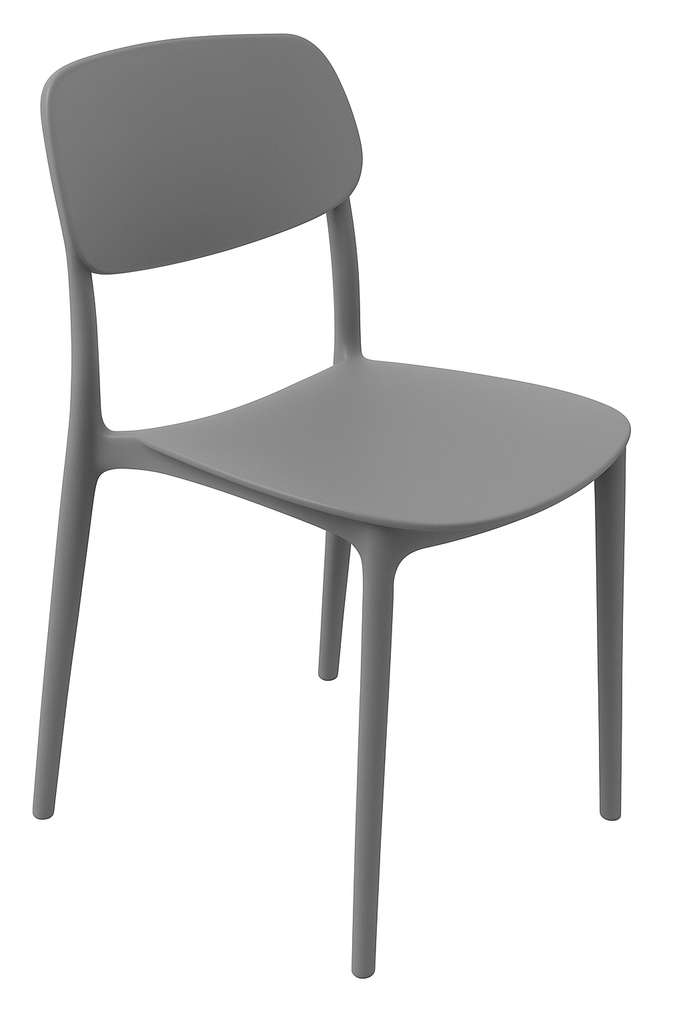 Plastic Chair 109) Grey 93360 - 38*39*78cm PP