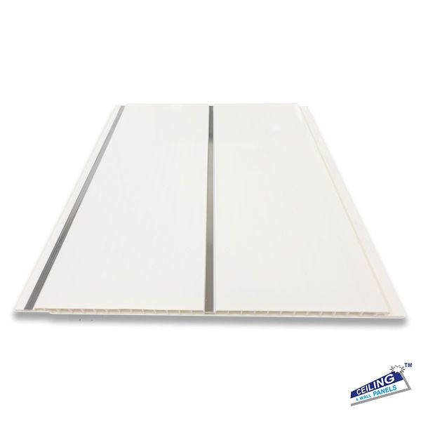 PVC Wall Panel 250X8X2600MM - White Gloss With Chrome