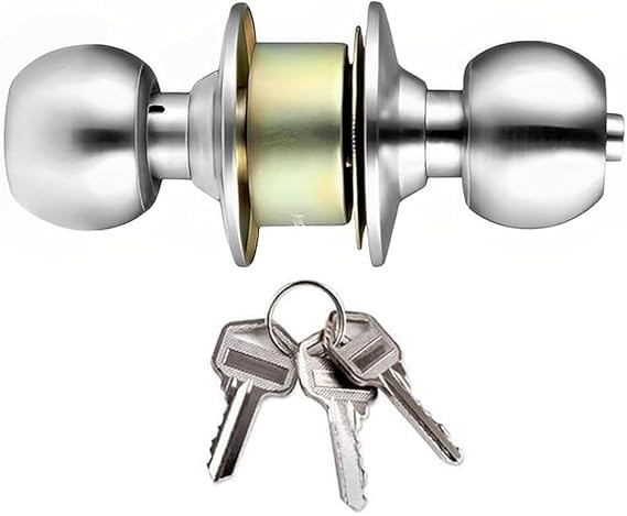 Door Knob With 3Keys, SS201 Rosette: 70MM Letch: 60MM