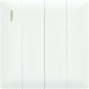 EliteElegance-Plate Switch (3X3)+NEON 91363EFQ - 10A, 4 Gang 1 Way, White 