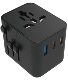 EliteElegance- Multi-country Travel Adapter TA01U-17W, 1A+2C 