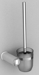 Jaslen - Toilet Brush With Holder G60302, ABS+SUS201, Chrome + white painting
