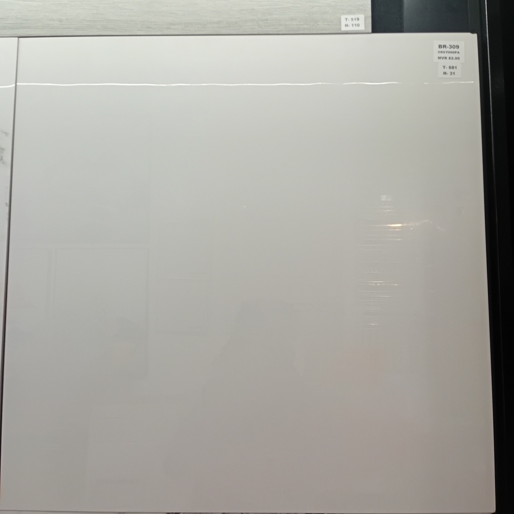 Tiles - Super White Glazed Polished Porcelain,  CK6Y000PA, 9mm, 600*600mm
