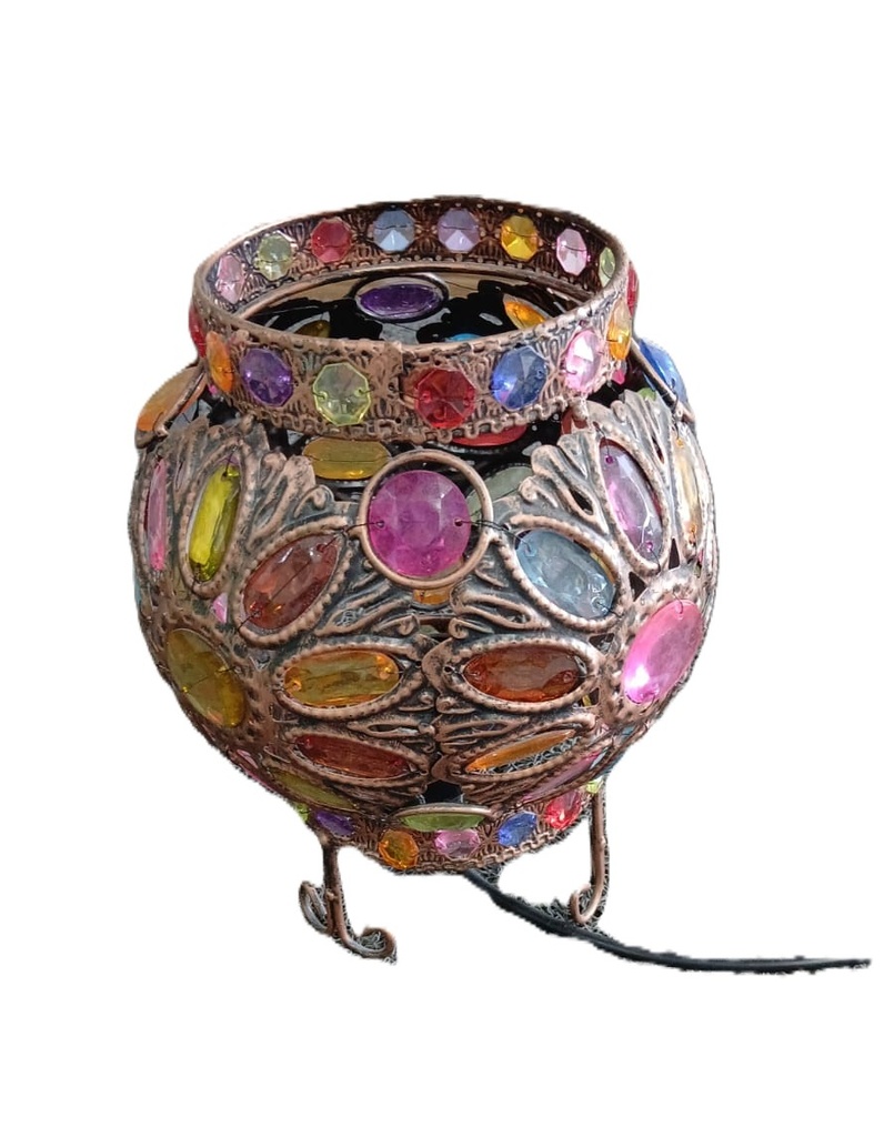 Lamp 25.40W" A-12#, Hand Beading, Iron & Acrylic