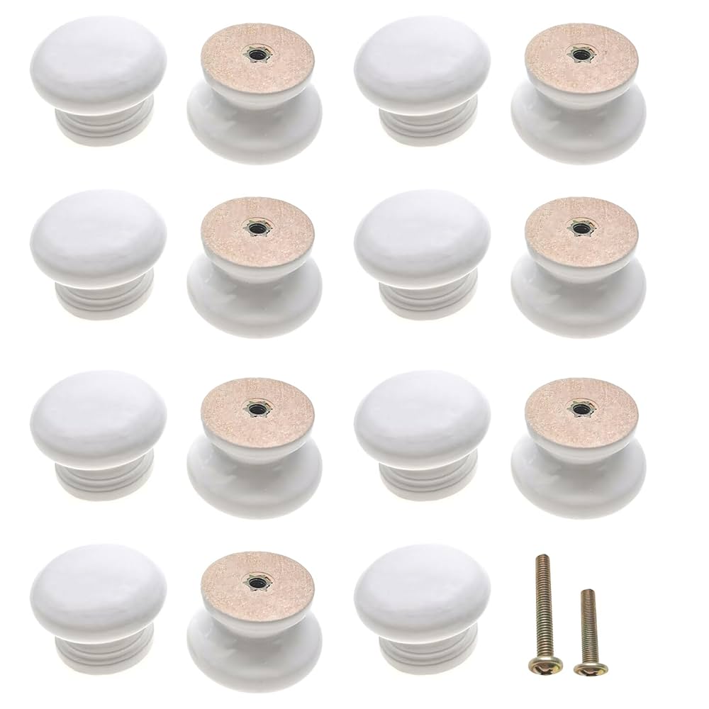 Cabinet Knob A-86# Wood White 1303