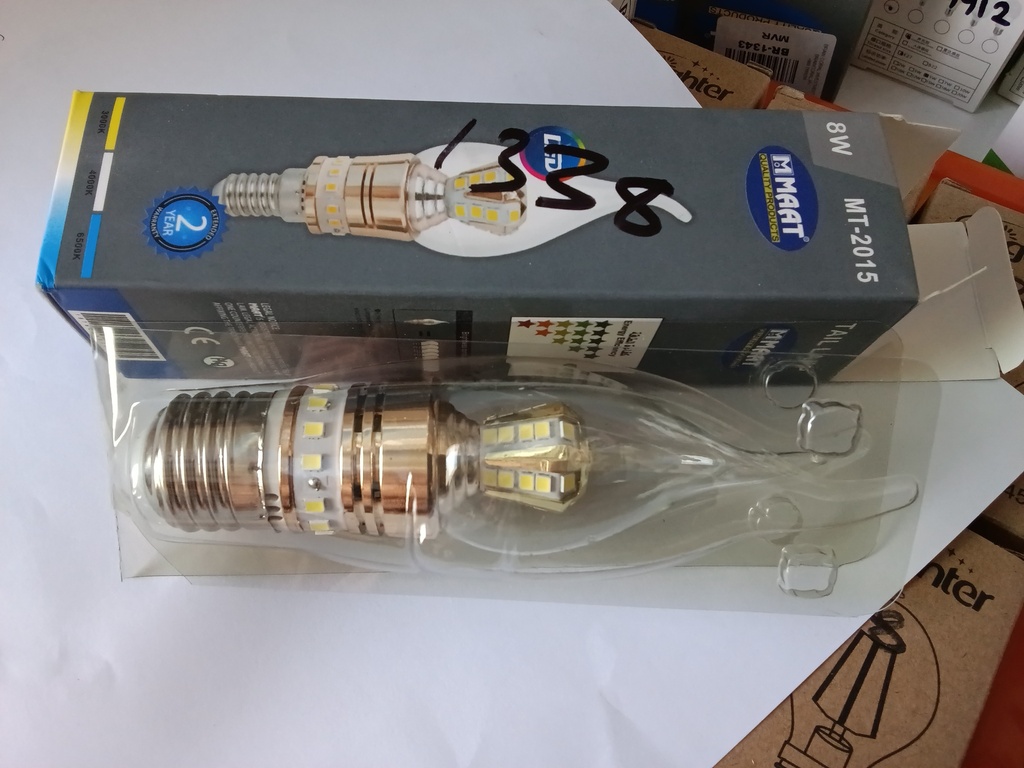 LED Light - Warm / Small Thread  8W  MT-2015 MAAT LT-TL-W1 LT-TL-004