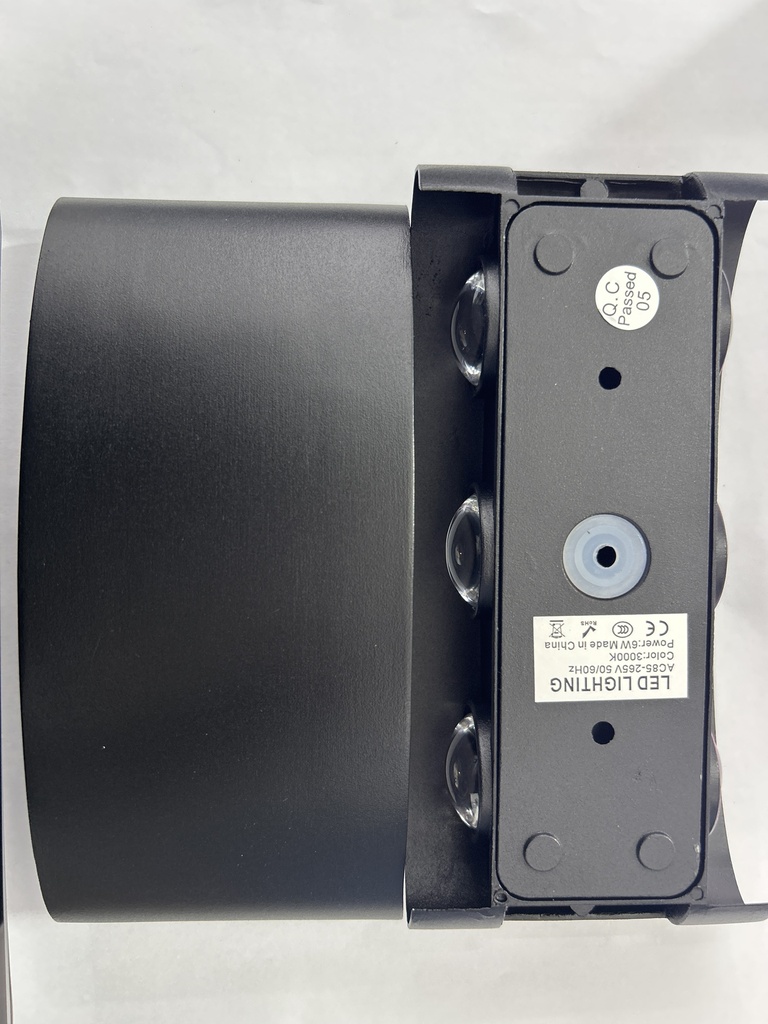 Outdoor light 1042-6#, 6W, 3000K, AC85-265V, Aluminium+PS lens, 170*80*40mm, Black