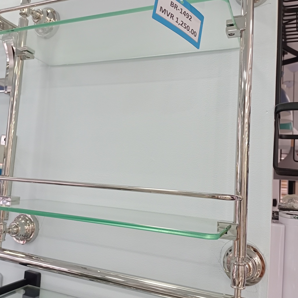 Glass Shelf - Double, Matt, SS, NT-6133