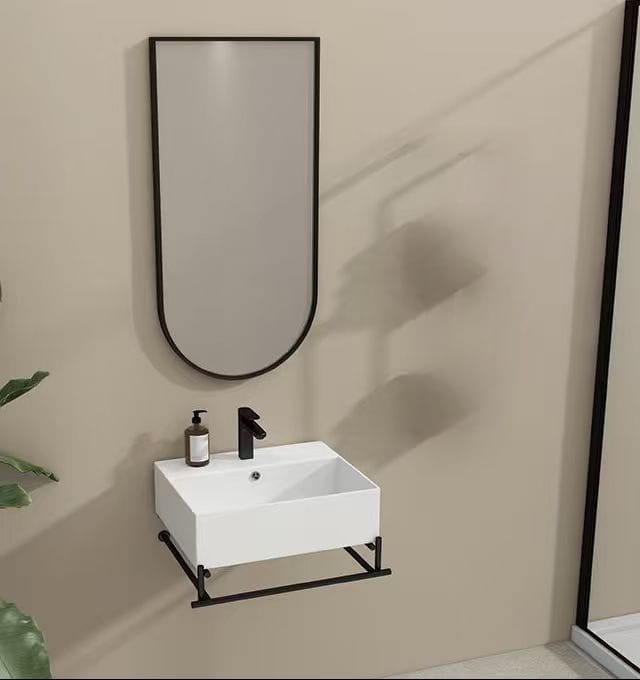 Bathroom Mirror with Basin and Rack, 9945, 420*294*280MM, Mirror Size: 400*500MM