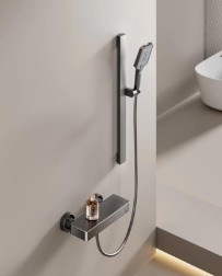 Shower Set 3017 Grey, Single-Function Shower Mixer