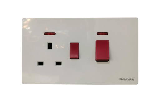 [BR-963] 13A kitchen socket with switch & neon