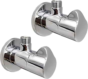 [BR-452] Angle Valve 46001201CH#, Chrome, Brass main body, zinc handle SS 304 flange cup