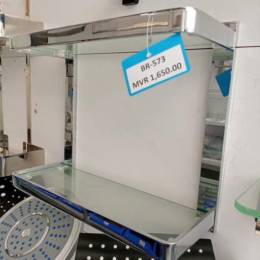 [BR-573] Glass Shelf - Double Layer, Chrome, 480614CH