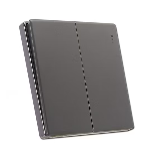 [BR-176] Plate Switch - 2gang 1way D2003 86x86mm 16A250V grey color