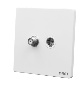 [SWS-ZW-005] 2 Gang Satelite Socket White +TV Socket Z468 MMAAT