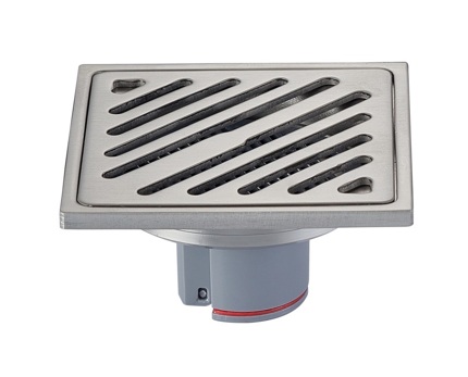 [BR-478] Bathroom Floor Drainer - Nickel Brushed Plated 10 x 10CM ( Central Hole )