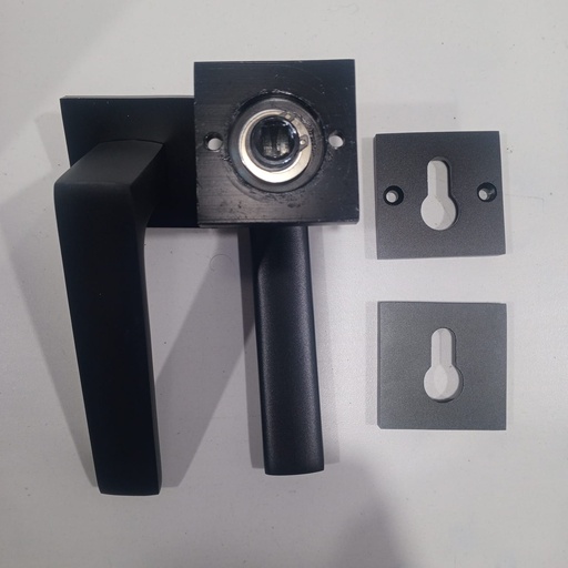 [BR-91] Door Lock - Black Aluminum + copper
