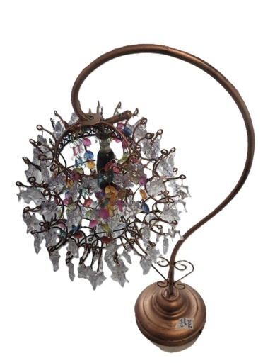 [BR-302] Lamp A-122V# Lampshade: 24cm Base: 13cm Materials: Hand Beading, Iron & Acrylic