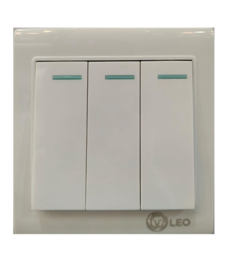 [BR-158] Switch - 3gang 1way LK4005 86x86mm 10A250V