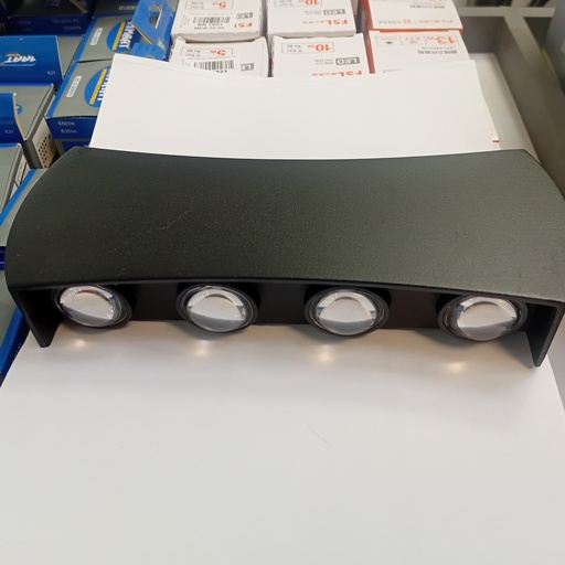 [BR-1394] Outdoor light 1112#, 8W, 3000K, AC85-265V, Aluminium+PS lens, 215*82*40mm, Black 
