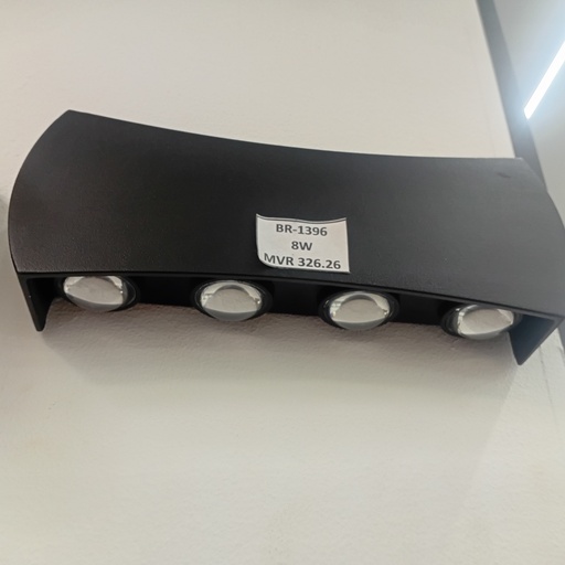 [BR-1396] Outdoor light 1112#, 8W, 6000K, AC85-265V, Aluminium+PS lens, 215*82*40mm, Black 