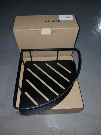[BR-1498] Corner Shelf, Black, SS, 80755B