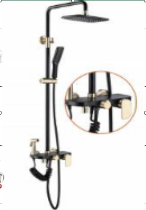 [BR-1752] Shower Set H9611 (4-functions) Copper body, SS Pipe 1.5m ABS Hand & Headshower
