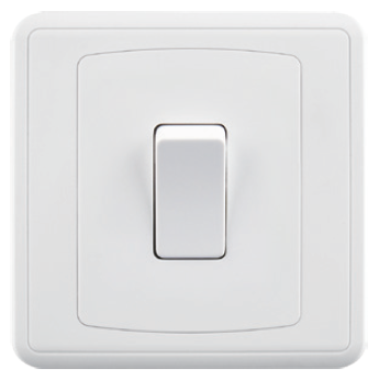 [BR-2075] EliteElegance-Plate Switch FC302- 1 Gang 2 Way, White 