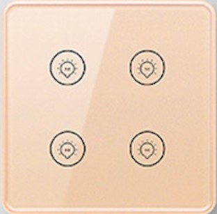 [BR-2705] Tuya Smart Touch Switch - 4 Gang Gold