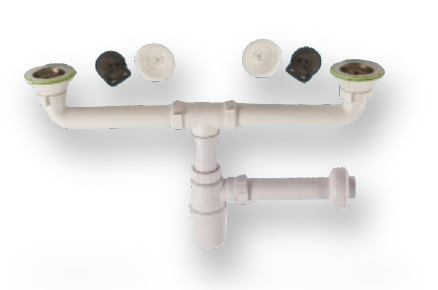 [BR-3122] Dual Sink Bottle Trap PP, SF065F, 1-1/2’’